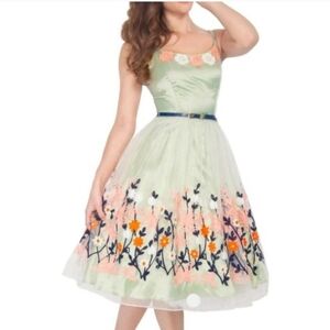 Tatyana Sweet Surrender dress XS Floral Embroidered Green Dress NEW